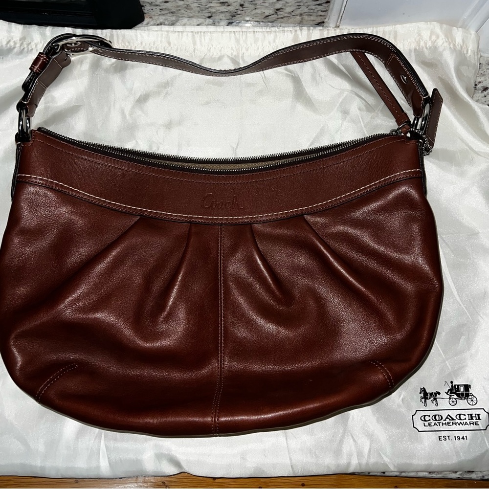 Brown Leather Coach Hobo Bag
